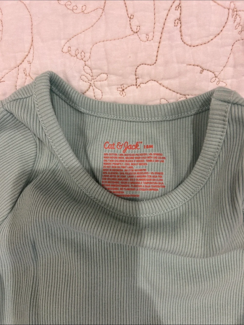 Cat & Jack Sage Green Ribbed Daisy Pajama Set